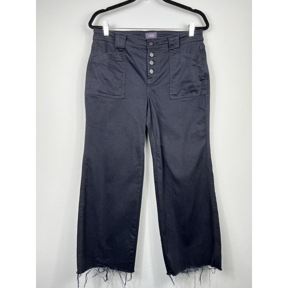 NYDJ Not your Daughters Jeans Size 10 Black Straight Leg‎ Button-fly